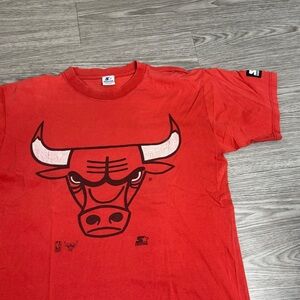 Vintage 90s Chicago Bulls T Shirt Sz XL Starter Double Sided Big Logo / Spellout